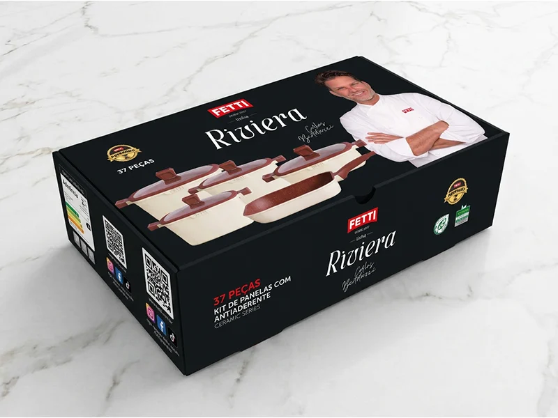 Verso da embalagem do kit Fetti Riviera